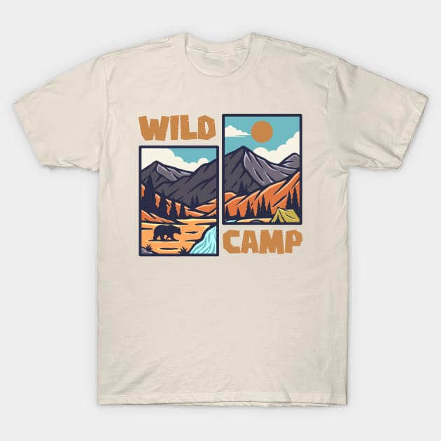 Wild camp T-Shirt by Garis asli 